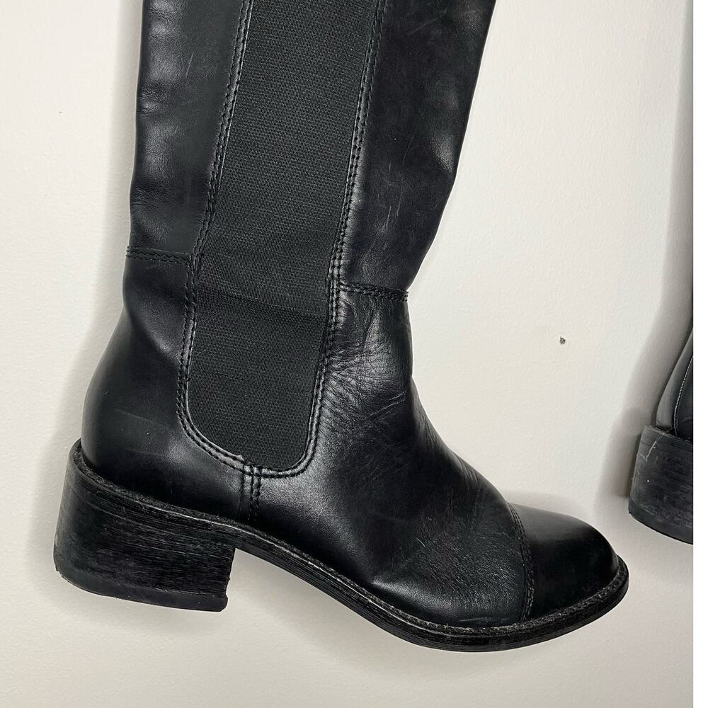 BCBG Judie Black Leather Riding Boot Size 7 - Picture 3 of 10